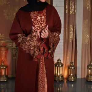 Nolana Burgundy Ramdan Abaya